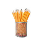 Pot à crayons q-connect maille métallique hauteur 100mm diamètre 90mm coloris argent