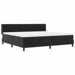 vidaXL Lit à ressorts avec matelas Noir 200 x 200 cm Polyester