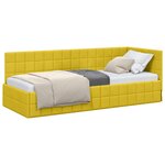 vidaXL Cadre de lit d'angle Jaune 80 x 200 cm Velours