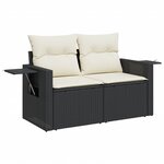 vidaXL Salon de jardin 8 Pièces avec coussins noir résine tressée