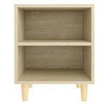 vidaXL Tables de chevet pieds en bois 2 Pièces Chêne sonoma 40x30x50 cm