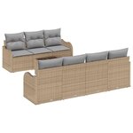 vidaXL Ensemble de canapé de jardin 8 Pièces Beige  Gris 55 x 55 x 37 cm