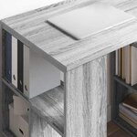 vidaXL Bureau avec étagère Gris 90 x 50 x 75 cm Bois d'ingénierie