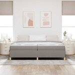 vidaXL Cadre de lit avec matelas Taupe 200 x 200 cm tissu