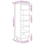 vidaXL Armoire à chaussures noir 30x34x105 cm bois de pin massif