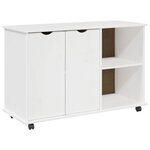 vidaXL Cabinet roulant Blanc 100 x 39 x 65 5 cm Bois de Pin Massif