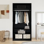 vidaXL Armoire en chêne noir   100 x 50 x 200 cm - Fabriquée en bois d'ingénierie