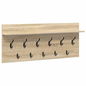 vidaXL Porte-manteau mural avec étagère Chêne sonoma Bois d'ingénierie
