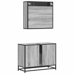 vidaXL Ensemble de meubles de salle de bain 2 Pièces Sonoma gris