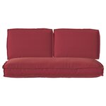 vidaXL Set de coussins de palette 3 Pièces Bordeaux 120 x 50 x 12 cm