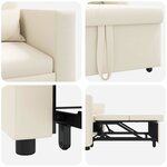 vidaXL Canapé Lit Simple Blanc crème 90 x 165 x 87 cm Lin