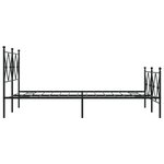 vidaXL Cadre de lit métal sans matelas avec pied de lit noir 120x200cm