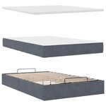 vidaXL Lit ottoman avec matelas et LED gris foncé 90x200cm