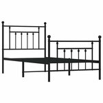 vidaXL Cadre de lit métal sans matelas avec pied de lit noir 90x190 cm