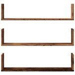 vidaXL Étagères murales 3 Pièces vieux bois 80x18x18 cm bois d'ingénierie