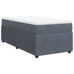 vidaXL Sommier à lattes de lit et matelas Gris foncé 80x200 cm Velours