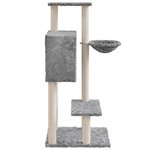vidaXL Arbre à chat avec griffoirs en sisal Gris clair 108 5 cm