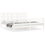 vidaXL Cadre de lit sans matelas blanc 200x200 cm bois massif
