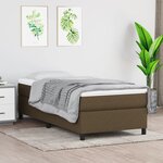vidaXL Cadre de lit Marron foncé 90x190 cm Tissu