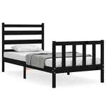 vidaXL Cadre de lit sans matelas noir 100x200 cm bois massif de pin
