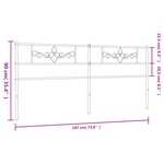 vidaXL Tête de lit métal blanc 180 cm