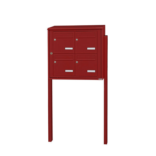 Bloc collectif Leabox 2x2  grade 3  simple face  extérieur  fixation sur pieds à sceller  vert mousse ral 6005 finition brillante