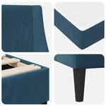 vidaXL Cadre de lit avec matelas Bleu 160 x 200 cm Velours