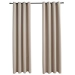 vidaXL Rideaux occultants avec anneaux en métal 2 Pièces Beige 140x225 cm