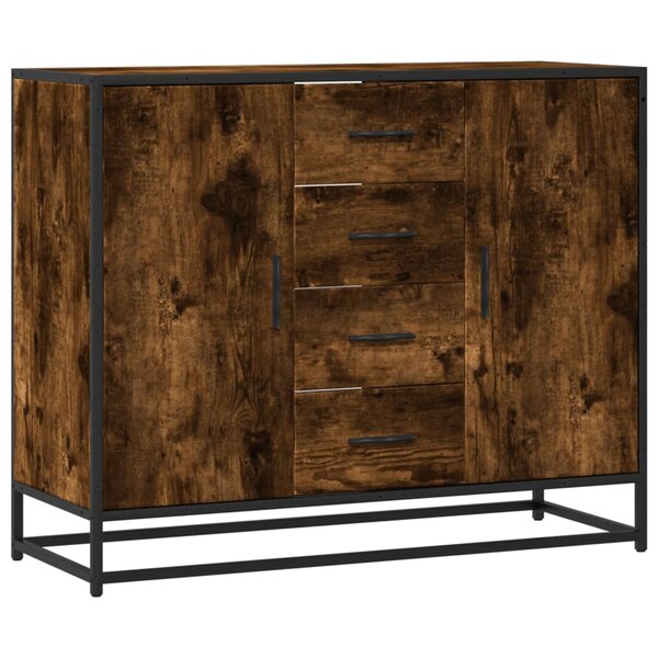 vidaXL Buffet chêne fumé 92x35x76 cm bois d'ingénierie