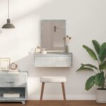 vidaXL Table de Toilette Gris 60 x 40 x 70 cm Bois d'ingénierie