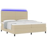 vidaXL Lit à ressort LED Gris clair et blanc 200 x 200 cm