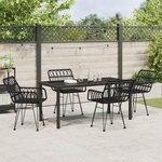 vidaXL Ensemble de salle à manger pour jardin 5 Pièces Noir Poly rotin
