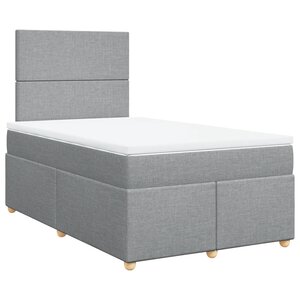 vidaXL Sommier à lattes de lit avec matelas Gris clair 120x200cm Tissu