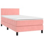 vidaXL Sommier à lattes de lit avec matelas LED Rose 100x200cm Velours