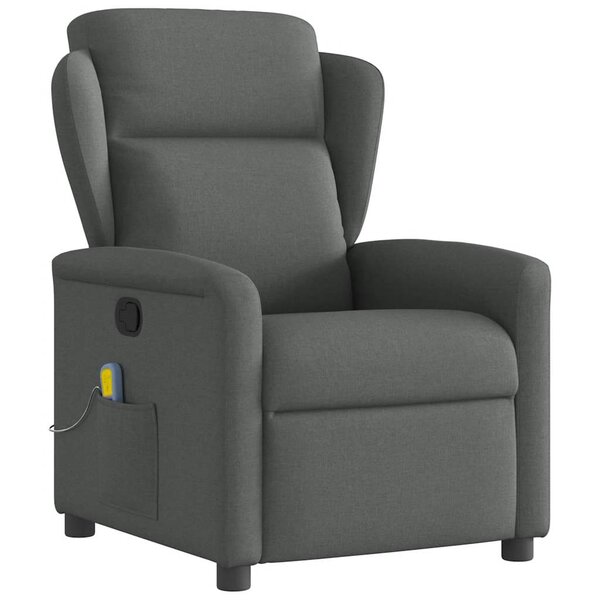 vidaXL Fauteuil de massage inclinable Gris foncé Tissu