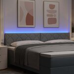 vidaXL Tête de lit LED Gris clair 200 cm tissu