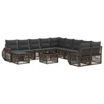 vidaXL Ensemble de canapé de jardin 12 Pièces Gris polyrotin