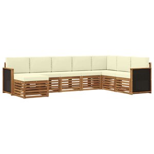 vidaXL Ensemble de canapés d'extérieur 6 pc Naturel et Crème