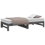 vidaXL Lit coulissant Gris 2x(90x190) cm Bois de pin massif