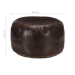 vidaXL Pouf 60 x 30 cm Marron foncé Cuir véritable de chèvre