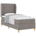 vidaXL Lit à ressorts avec matelas Taupe 200 x 100 cm tissu