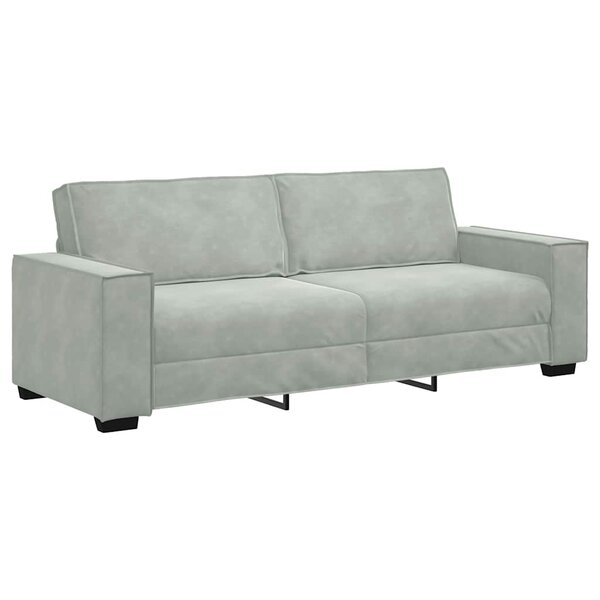 vidaXL Canapé à 3 places Gris clair 220x78x84 cm Velours