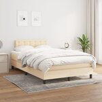 vidaXL Sommier à lattes de lit avec matelas crème 120x190 cm tissu
