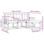 vidaXL Ensemble de canapés d'extérieur 4 pc Naturel et Crème