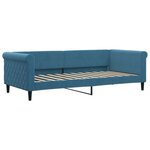 vidaXL Lit de jour avec lit gigogne et matelas bleu 90x200 cm velours