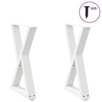 vidaXL Pieds de table à manger 2 pièces Blanc 60 x (72-73 3) cm Acier
