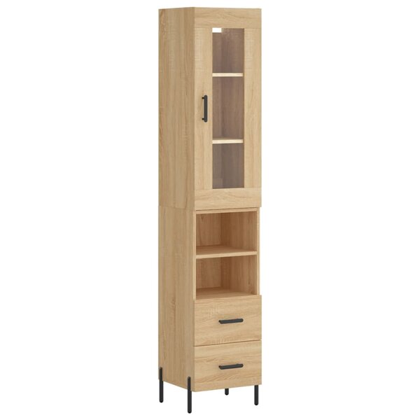 vidaXL Buffet haut Chêne sonoma 34 5x34x180 cm Bois d'ingénierie