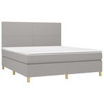 vidaXL Sommier à lattes de lit avec matelas Gris clair 160x200cm Tissu