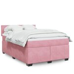 vidaXL Sommier à lattes de lit avec matelas Rose 160x200 cm Velours