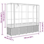 vidaXL Jardinière surélevée avec housse aspect rotin 160x40x153 cm